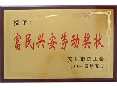 點(diǎn)擊查看詳細(xì)信息<br>標(biāo)題：富民興安勞動(dòng)獎(jiǎng)狀 閱讀次數(shù)：11108